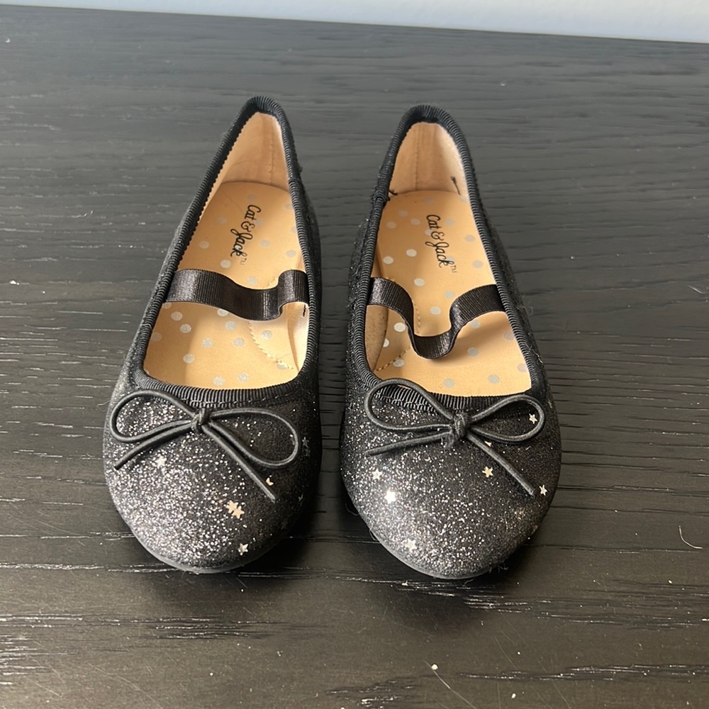 Black Glitter Toddler Ballet Flats